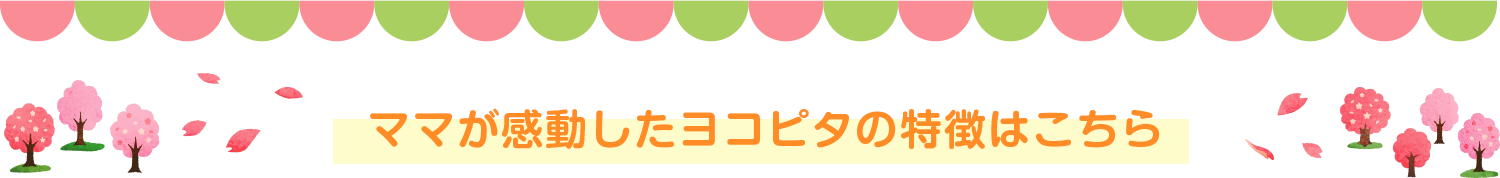 ママが感動したヨコピタの特徴はこちら