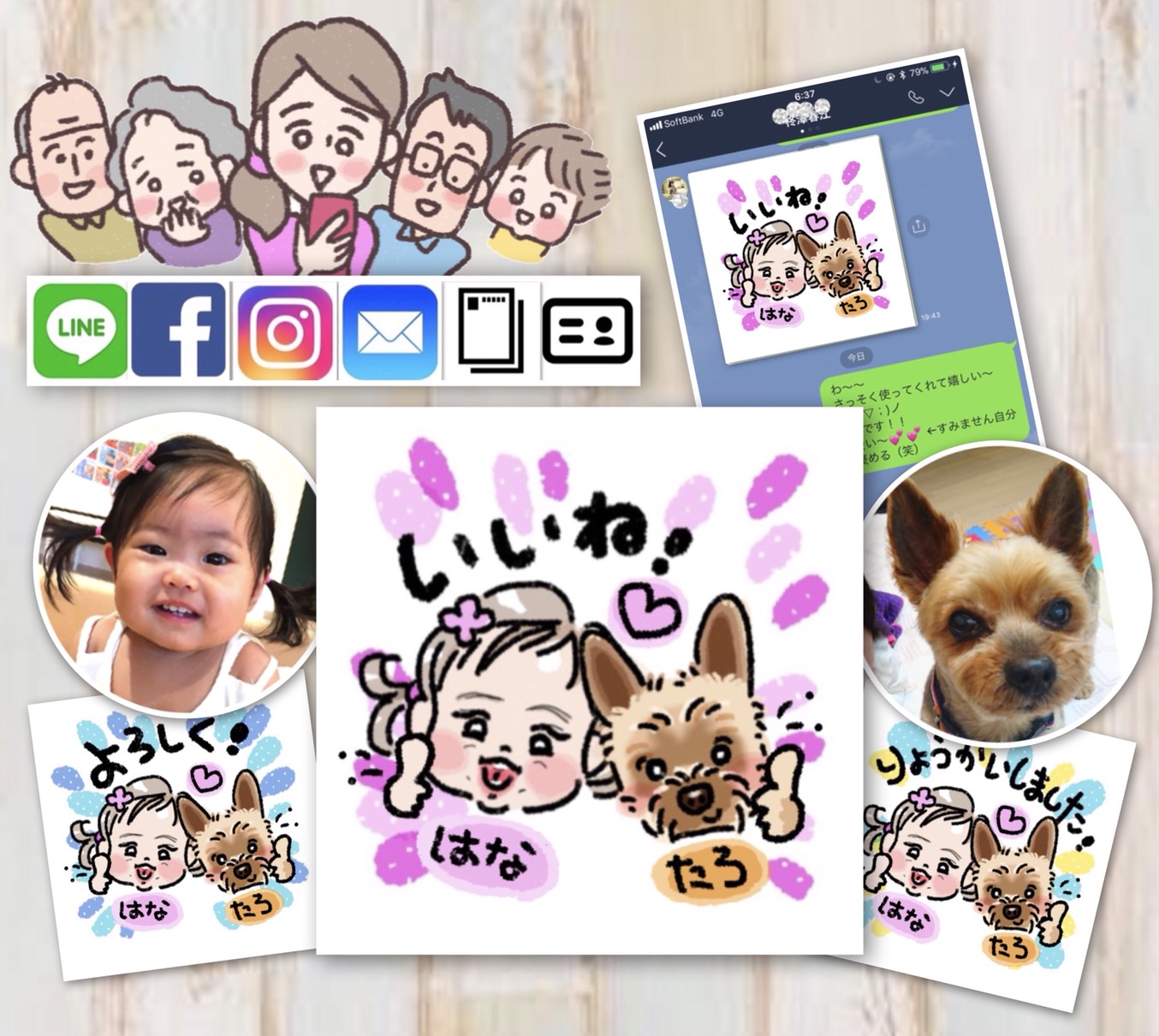 似顔絵スタンプ