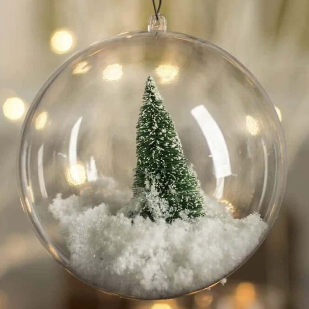 ⑦クリスマスツリーをシャボン玉に閉じ込めよう