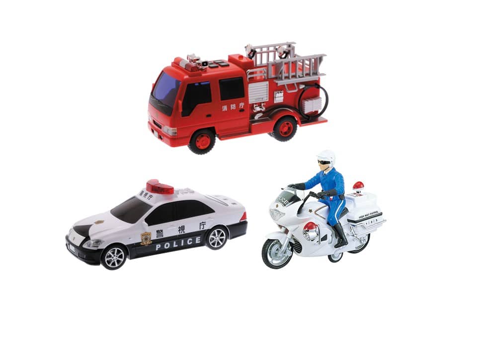 サウンドポンプ消防車、サウンドクラウンパトカー、サウンドポリスバイク