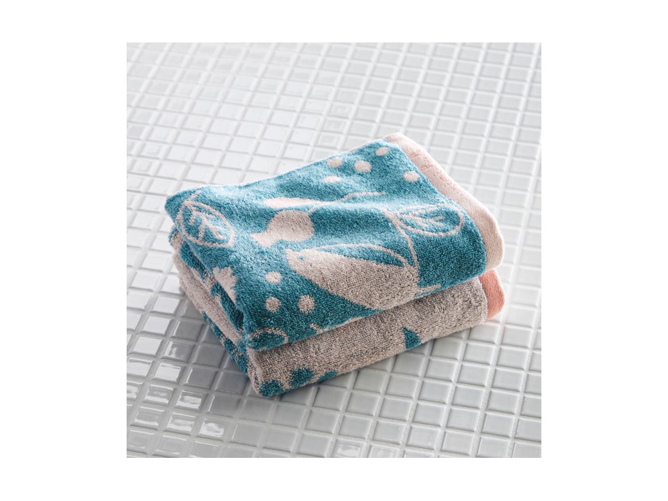 デザインがかわいいリサイクルコットンジャカードタオル2柄セット 「ミニラボ」