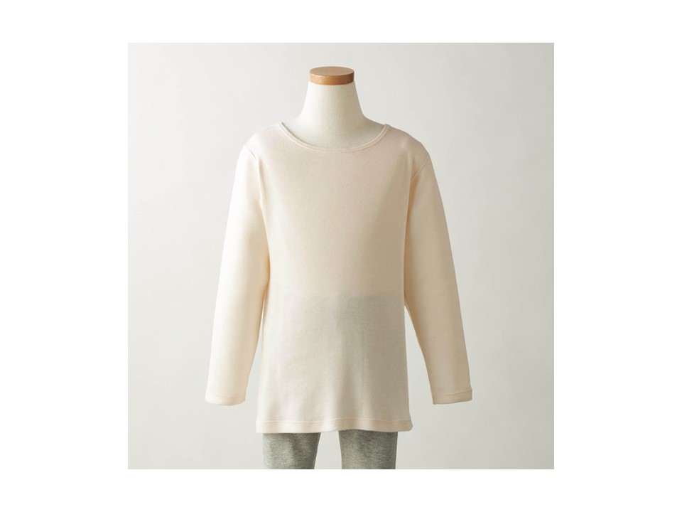 綿100%あったかインナー・クルーネック長袖キッズ(敏感肌さん)