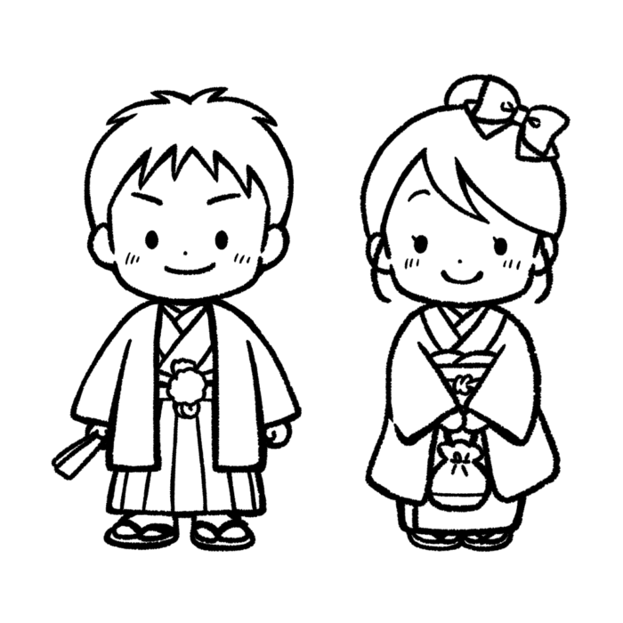 着物・袴ぬりえ