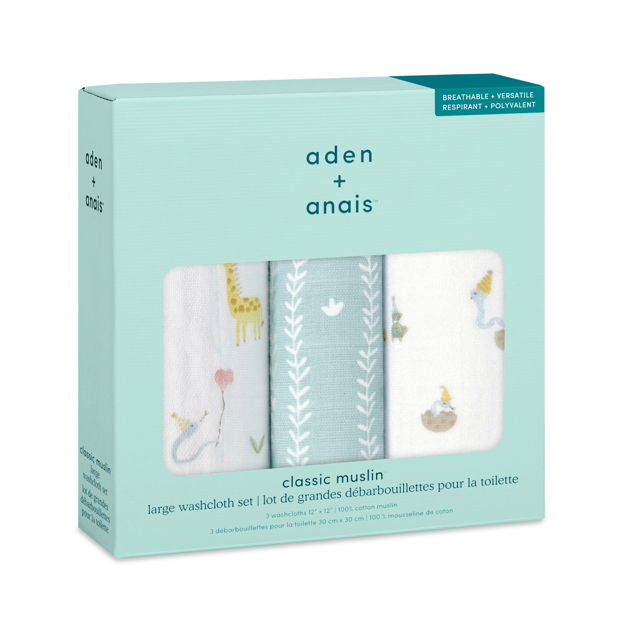 aden+anais ウォッシュクロス/イヤーオブザスネイク/3枚