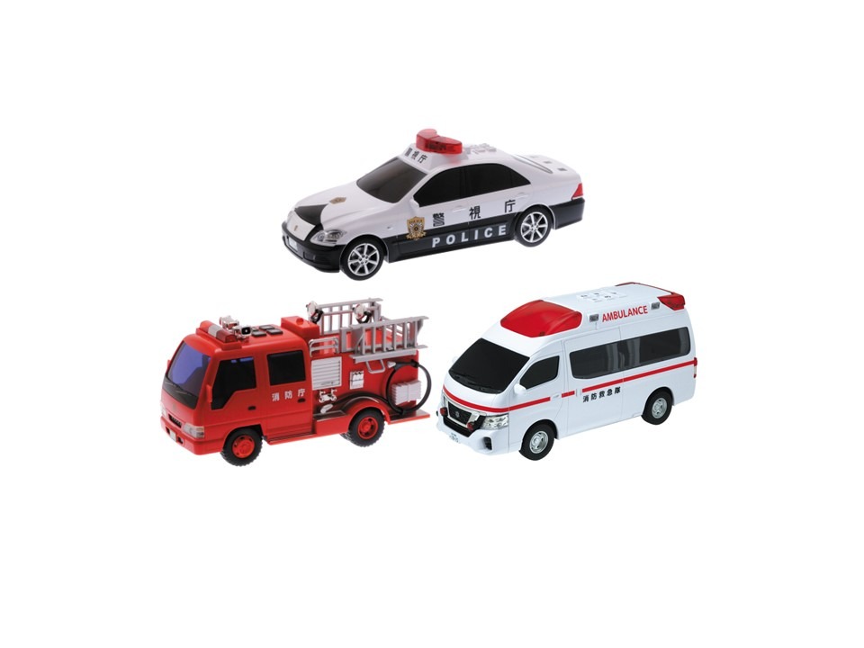 サウンドクラウンパトカー/サウンドポンプ消防車/サウンド＆ライト ニッサンパラメディック救急車